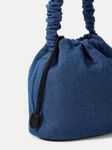 SHEIN MOD 女士時尚黑色手提包 - 深色水洗藍 - 查看 11