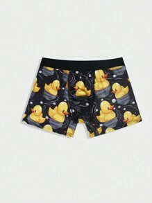 Calzoncillos Tipo Bóxer Con Estampado De Dibujos Animados Para Hombre - Amarillo - Ver 3