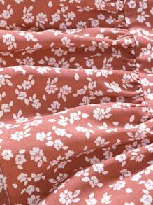 Young Girl Woven Loose-Fit Casual Skirt With Floral Print - Baby Pink - View 4