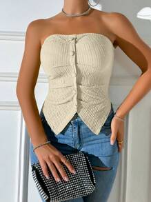 VaVaBold Ladies' Solid Color Strapless Top