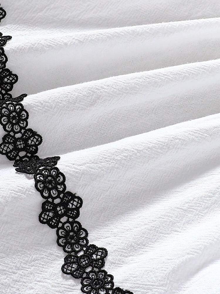 Toddler Girls' Color Block Lace Trimmed Dress