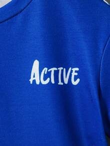 SHEIN 2pcs/Set Young Boys' Casual And Cute Sports Cartoon Car Checkered Comic Color Block Round Neck Short-Sleeved Loose Drop-Shoulder T-Shirt And Cartoon Car Checkered Comic Color Block Sports Shorts Or Pants Suitable For School, , Party, Daily Wear, Spring And Summer Season - Multicolor - View 5