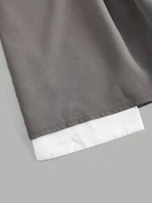 SHEIN EZwear 大尺碼純色百褶裙 - 灰色 - 查看 4