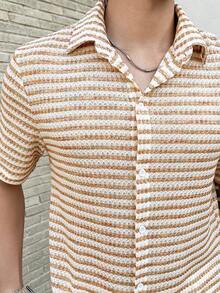 Manfinity Homme Men's Striped Short Sleeve Shirt - Multicolor - View 5