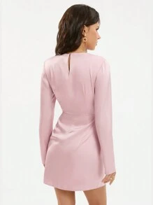 Aveloria Damen Langärmliges A-linien Kleid Mit 3d Blumenverzierungen