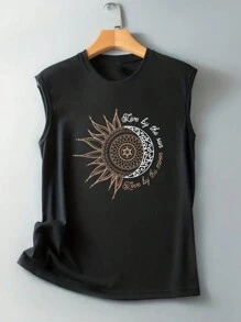 INAWLY Women's Slogan Printed Tank Top Graphic Tees Women Tops - Dark Grey - View 3