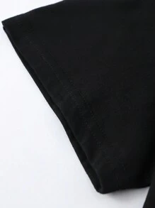 INAWLY 大尺碼卡通印花短袖t恤 - 黑色 - 查看 4