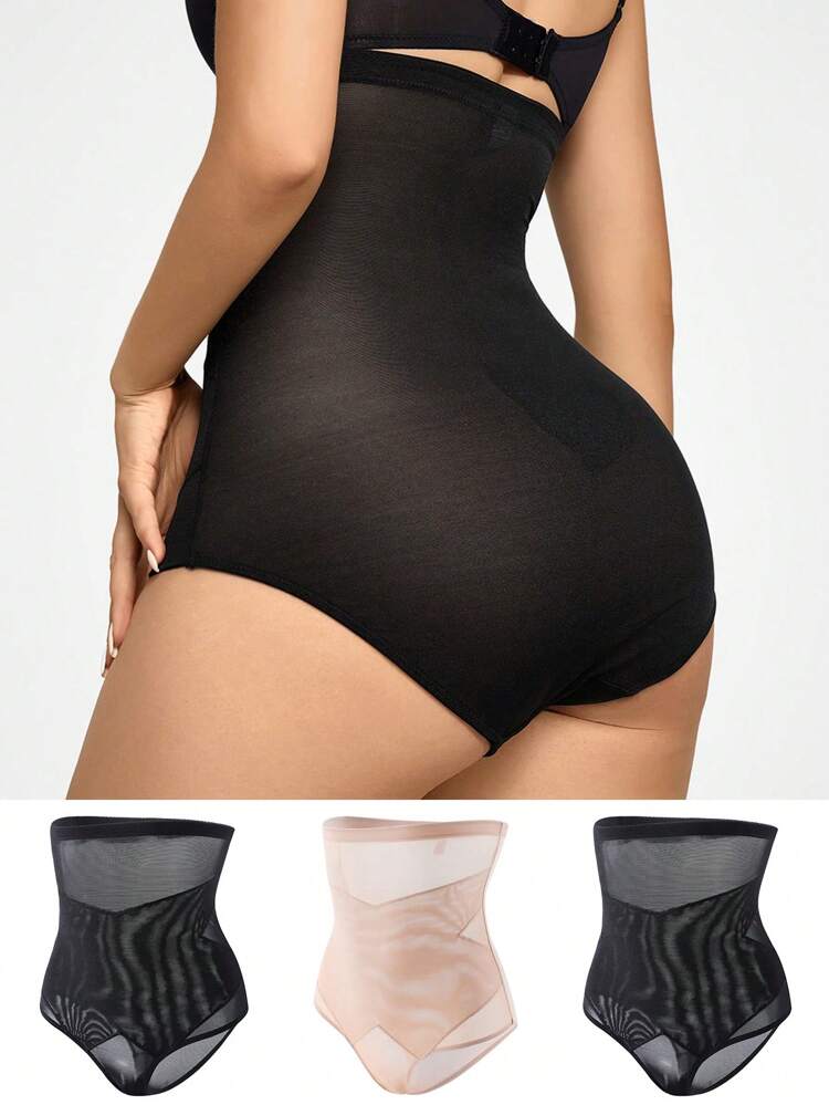 Women's Mesh Splice Shapewear Bottoms (3pcs/Set)