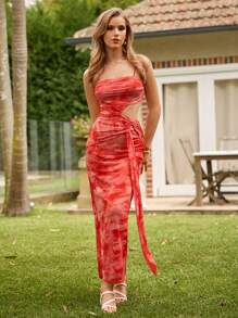 Anewsta 女性的披肩中空腰部背心裙 - 彩色 - 查看 5