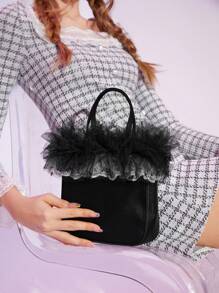 SHEIN MOD Của phụ nữ Đúng mốt Màu thuần Túi tote - màu đen - Xem 2