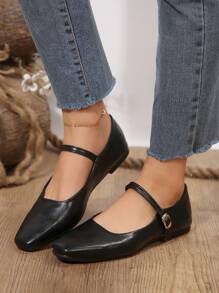 Vintage Style Mary Jane Shoes For Women, New Winter Korean Casual French Style Thick Heel