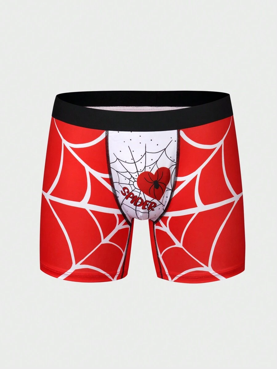 FREEGUN Boxer Homme Halloween, Caleçon Homme Citrouille, Dracula, Original Et Doux (Lot De 4), Noir, Orange, Blanc, Violet, Taille M