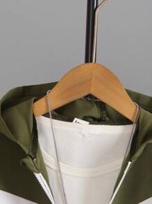 SHEIN Explorewe 男童兩件套休閒運動連帽衛衣及長褲套裝,秋季戶外穿著 - 軍綠色 - 查看 5