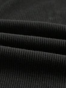 SHEIN EZwear Women's High Waist Leggings With Cross Design - Black - View 5