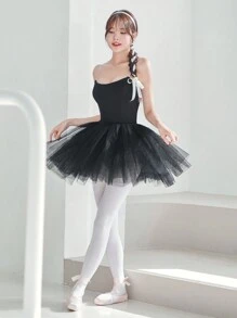 SHEINNeu Balletcore Bow Princesscore Mesh Tutu Dress Corset Dresses - Black - View 6