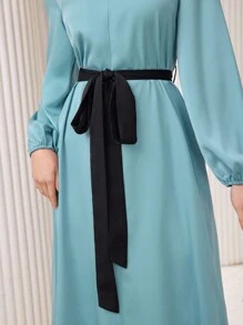 Seusyu Abito da donna in stile arabo con maniche lunghe a lanterna - Blu verde acqua - Visualizzare 8