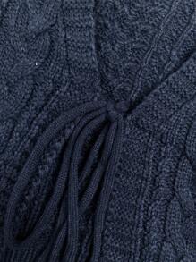 SHEIN Unity 前開口編織針織開衫連帶前結束 - 藏蓝色 - 查看 8