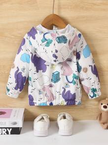 嬰兒男童卡通印花連帽夾克 - 彩色 - 查看 2