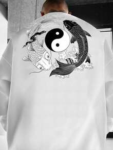 Manfinity Hypemode 男士圓領長袖運動衫 - 白色 - 查看 1