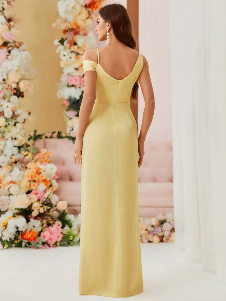 Asymmetric Shoulder Strap Bridesmaid Dress (Adults)