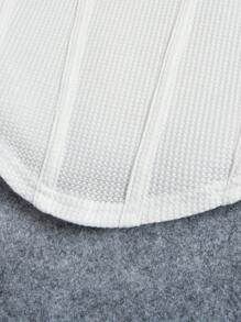 SHEIN 少女編織網紋修邊運動休閒背心 - 白色 - 查看 4