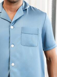 Men'S Solid Color Casual Home Clothing Set