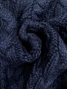 SHEIN Unity 前開口編織針織開衫連帶前結束 - 藏蓝色 - 查看 7