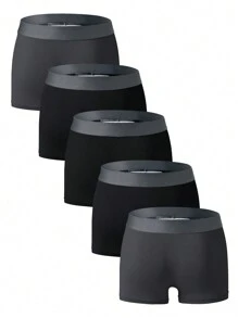 Men'S Cartoon Letter Printed Boxer Shorts Set, 5pcs - Multicolor - View 2