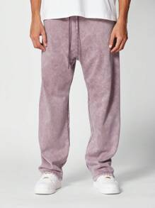 SUMWON Sweatpants Ankle Cuff Jogger Streetwear Athletic Lounge Pants Comfortable Elastic Waist Casual Wear Sport Training Relaxed Fit - Dusty Purple - View 2