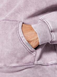 SUMWON Regular Fit Essential Premium Washed Overhead Hoodie - Dusty Purple - View 7