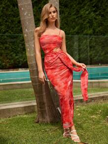 Anewsta 女性的披肩中空腰部背心裙 - 彩色 - 查看 6