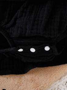 夏季寶寶女孩甜美拼色荷葉邊連襯袜裝 - 黑色 - 查看 8