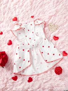 PETSIN Valentine's Day White Formal Dress, Red Heart Princess Dress And Red Bowknot Dog/Cat Apparel For Pet Dressing Up - Red and White - View 6