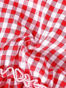 SHEIN 年轻女孩编织格子吊带背心