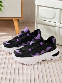 Thoáng khí Và Thoải mái Lưới Đế dày Của phụ nữ Giày thể thao Với Tăng Chiều cao , Giải trí Và Đúng mốt Lady Bố Phong cách Giày thể thao - Nhiều màu - Xem 5