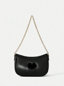 SHEIN MOD Bolso De Hombro De Mujer, Negro - Negro - Ver 2