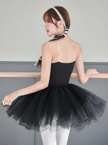 SHEINNeu Balletcore Bow Princesscore Mesh Tutu Dress Corset Dresses - Black - View 2