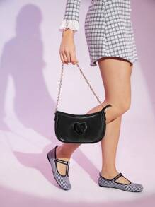 SHEIN MOD Bolso De Hombro De Mujer, Negro - Negro - Ver 5