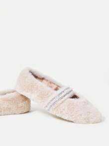 Flat Plush Shoes - Pink - View 4
