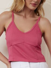 女士背心和吊帶衫 - 玫紅色 - 查看 1