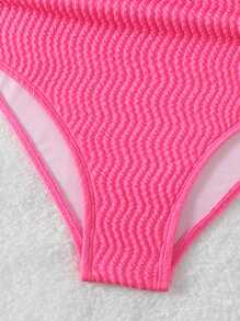 SHEIN Swim Summer Women'S Solid Color One-Piece Swimsuit - Hot Pink - View 6