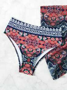 SHEIN Swim Bộ bikini in hoa đi biển mùa hè cho nữ - Nhiều màu - Xem 4