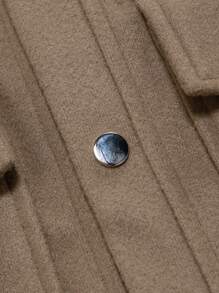 Manfinity Hypemode 男士翻盖口袋落肩袖夹克 - 咖啡棕 - 查看 7