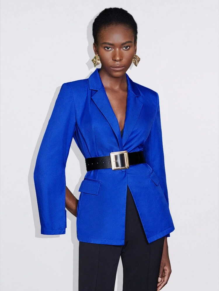 Women's Solid Color Lapel Blazer