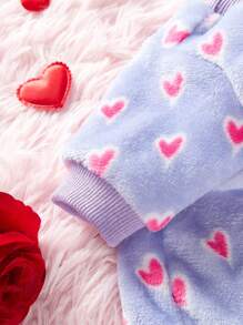 PETSIN 情人节紫色天鹅绒宠物用品，心形印花设计，猫狗通用 - 彩色 - 查看 5