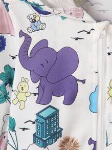 嬰兒男童卡通印花連帽夾克 - 彩色 - 查看 7