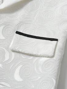 SHEIN 男童白色提花套装 2 件套 正式礼服套装 适合节日和节庆场合 - 白色 - 查看 6