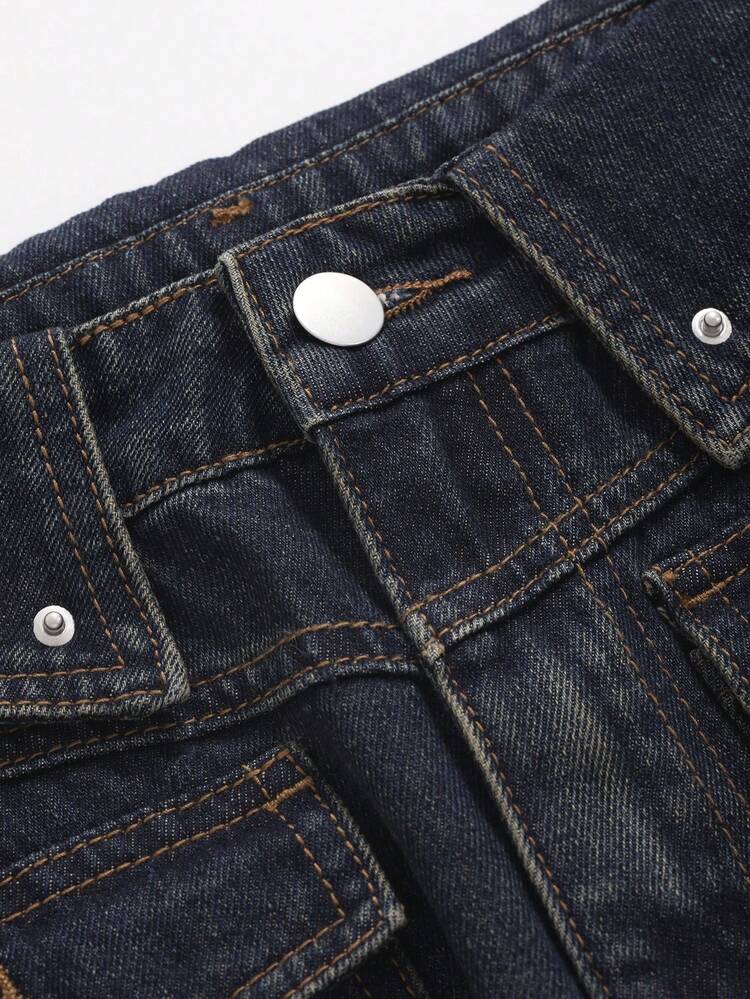 Women's Back Slit Denim Skirt