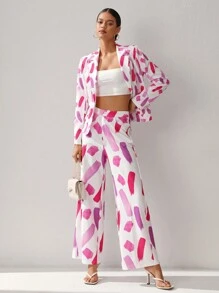 Dé Johnea Bianca Designer Print Pocket & Side Stripe Design Suit Pants, For Holiday, Festival - Multicolor - View 6