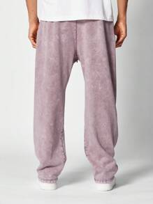 SUMWON Sweatpants Ankle Cuff Jogger Streetwear Athletic Lounge Pants Comfortable Elastic Waist Casual Wear Sport Training Relaxed Fit - Dusty Purple - View 4